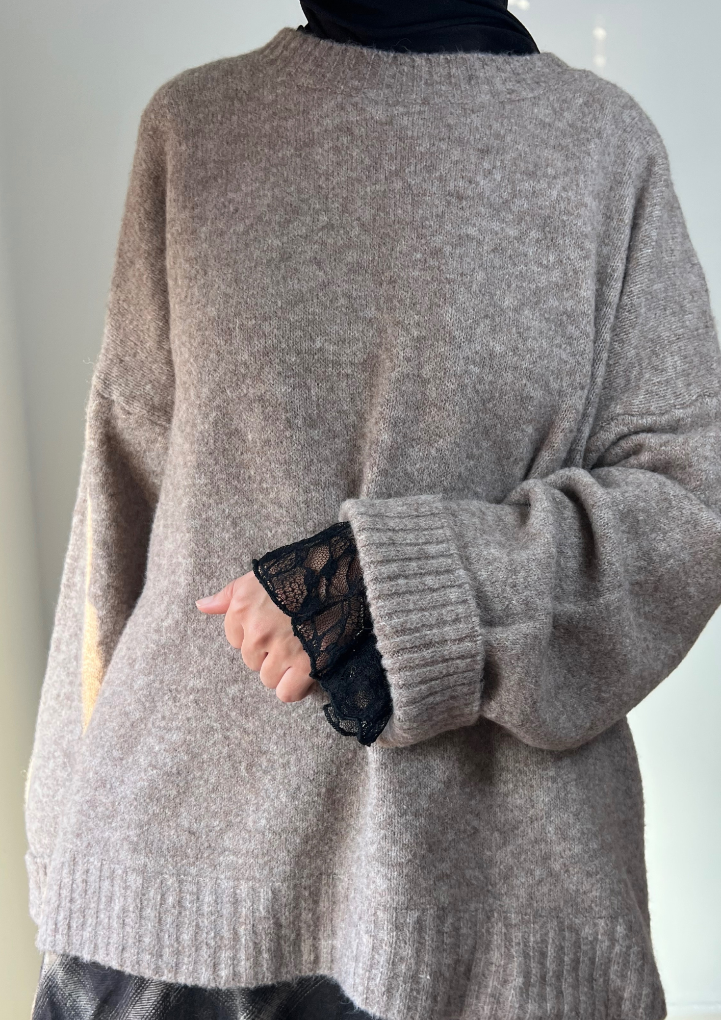 Pull en laine taupe