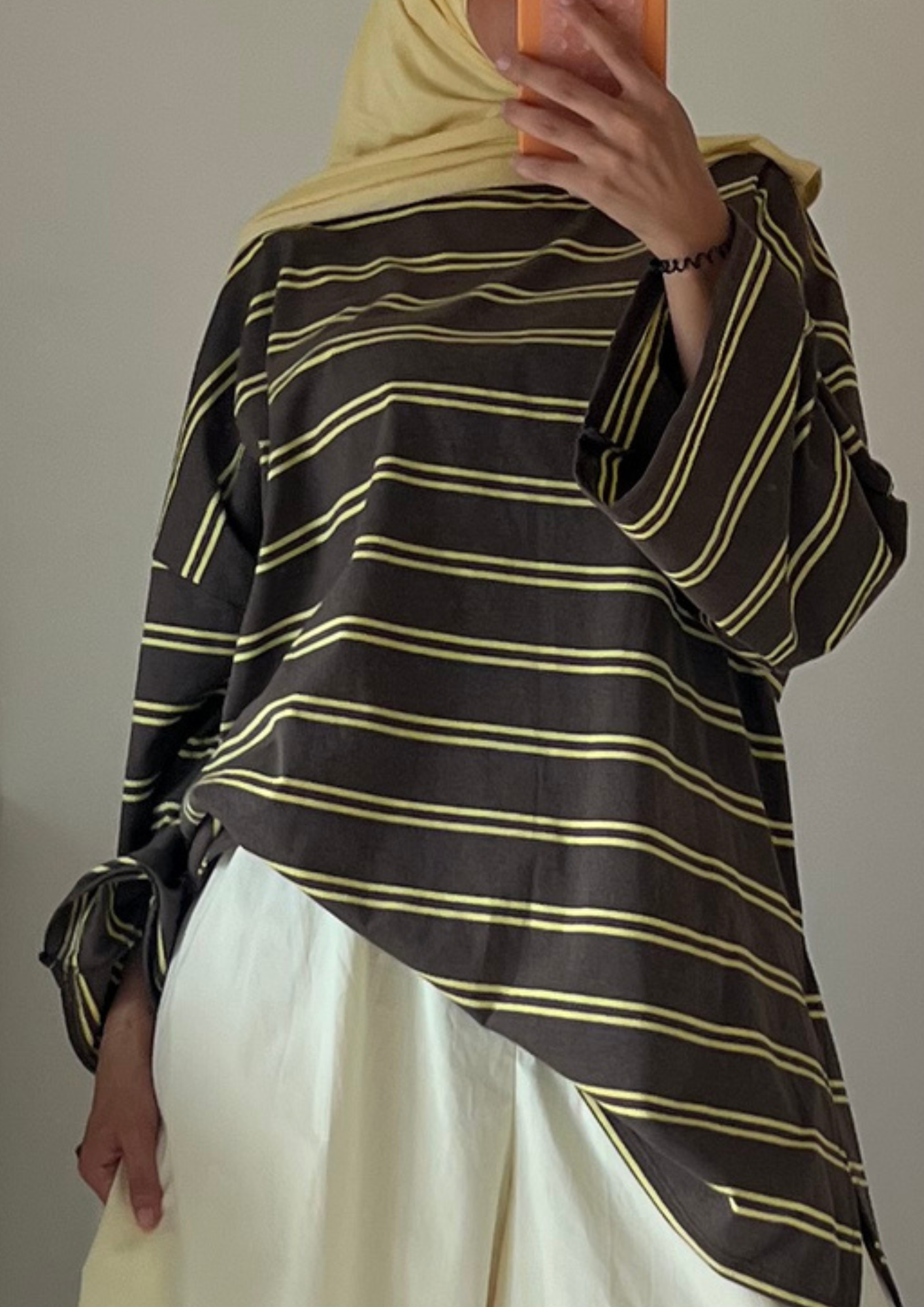 Haut oversize à rayure marron