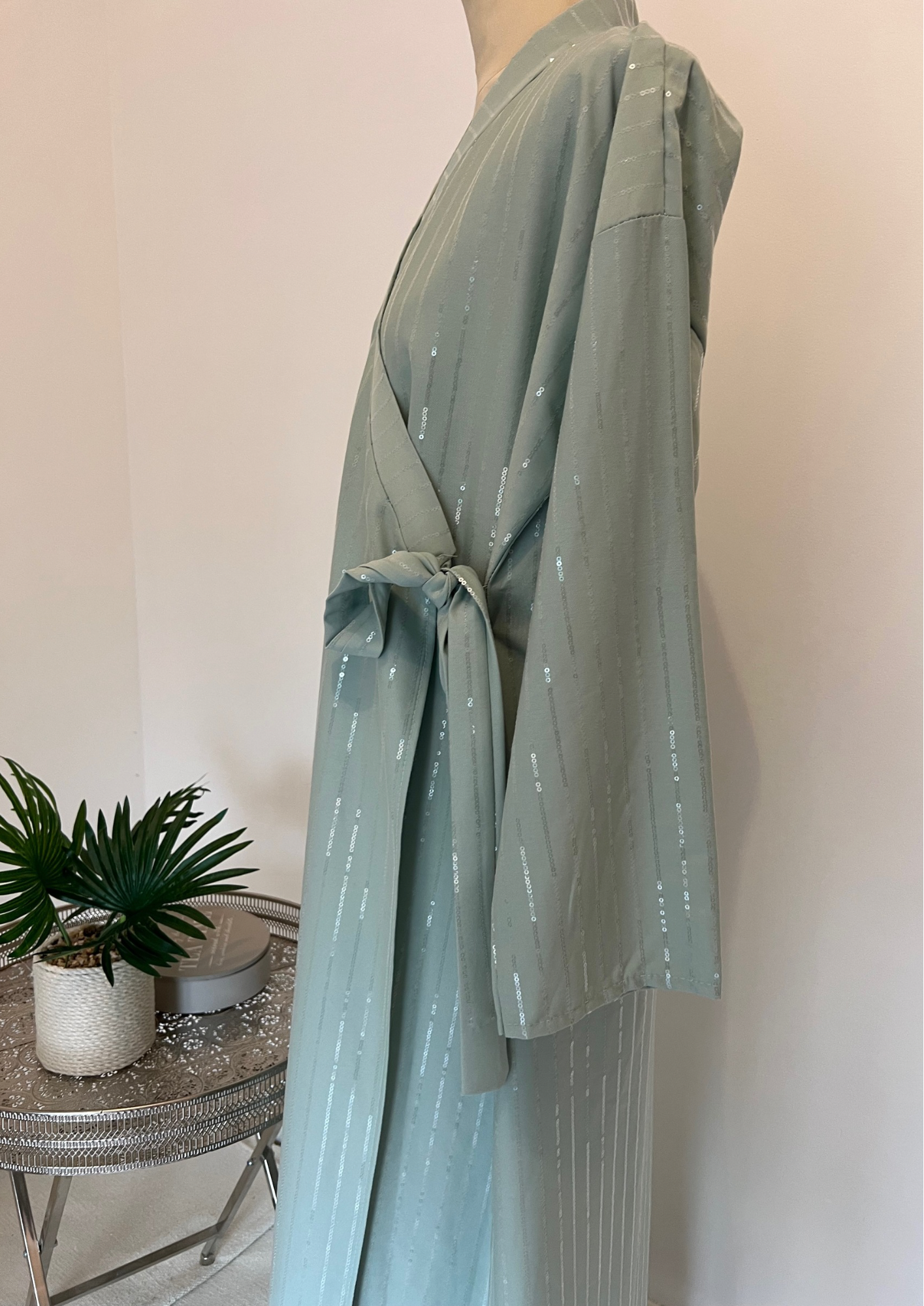 Kimono à strass turquoise