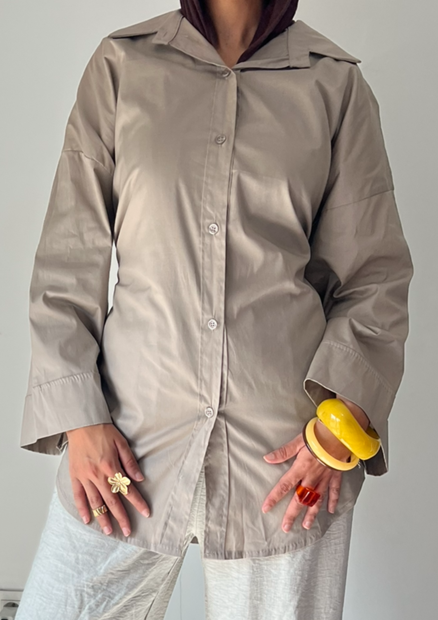 Chemise cintré beige
