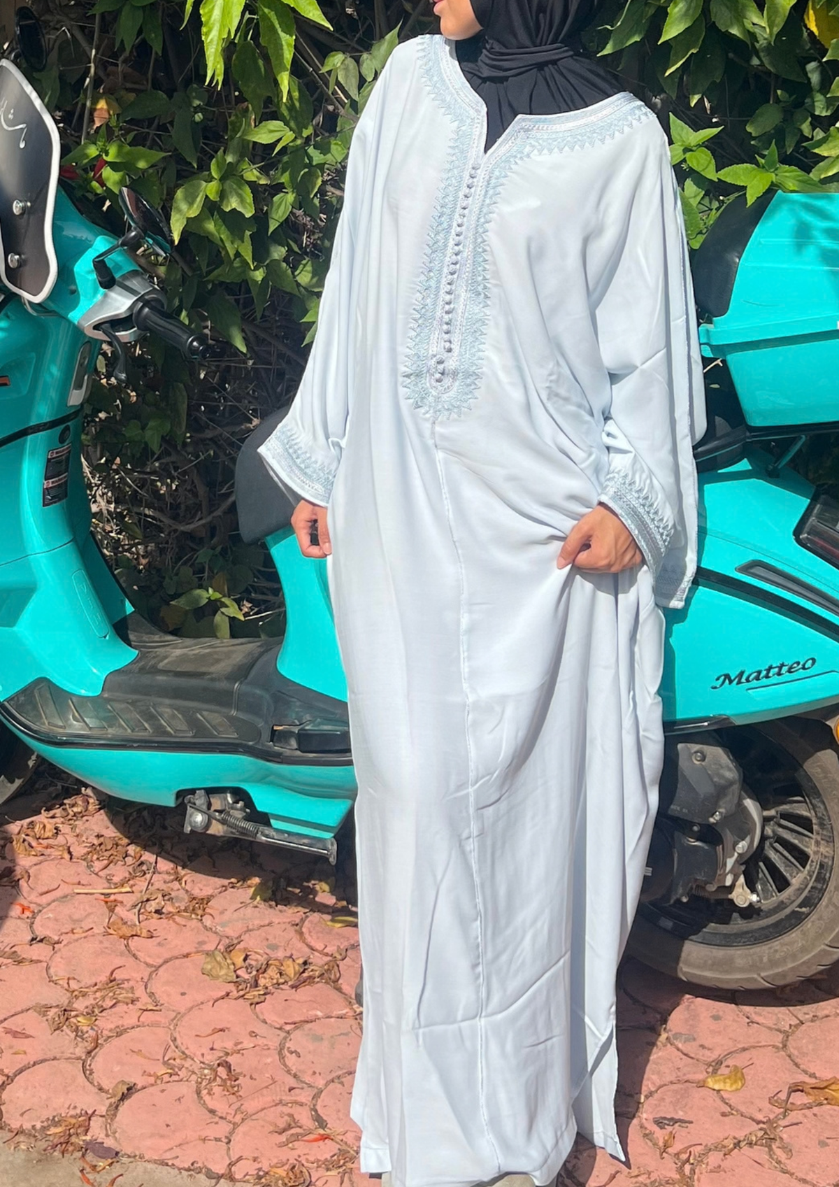 Jellaba bleu clair