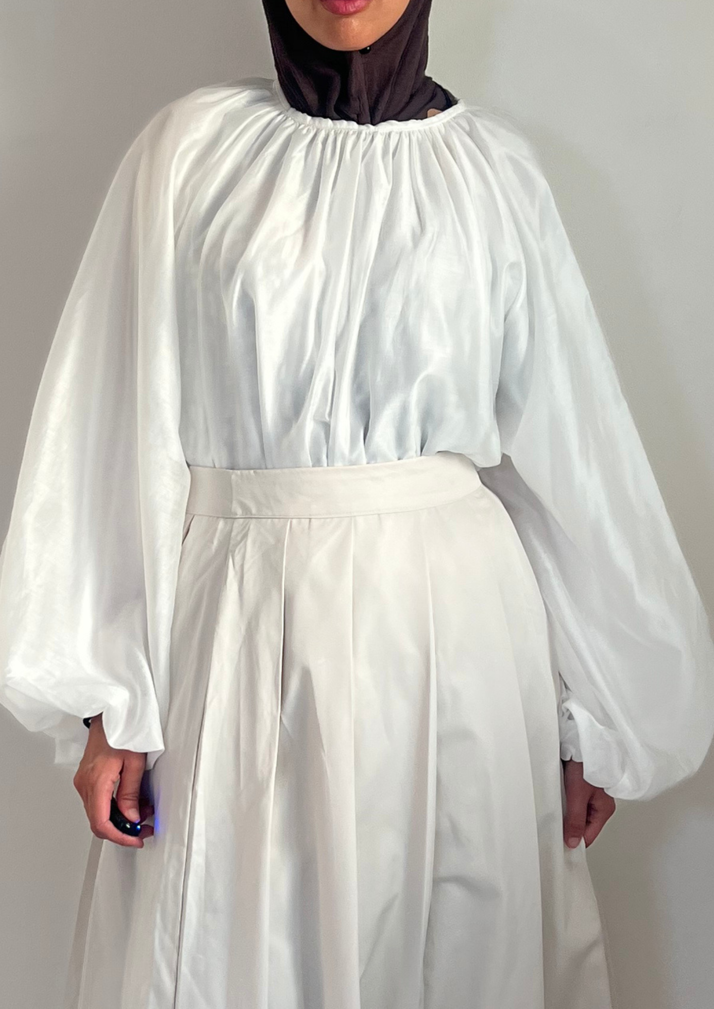 Chemise bouffante blanc