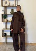 Burkini simple complet marron