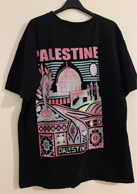 T-shirt Palestine noir