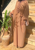 Jellaba bicolore marron