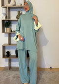 Burkini bicolore turquoise / Jaune