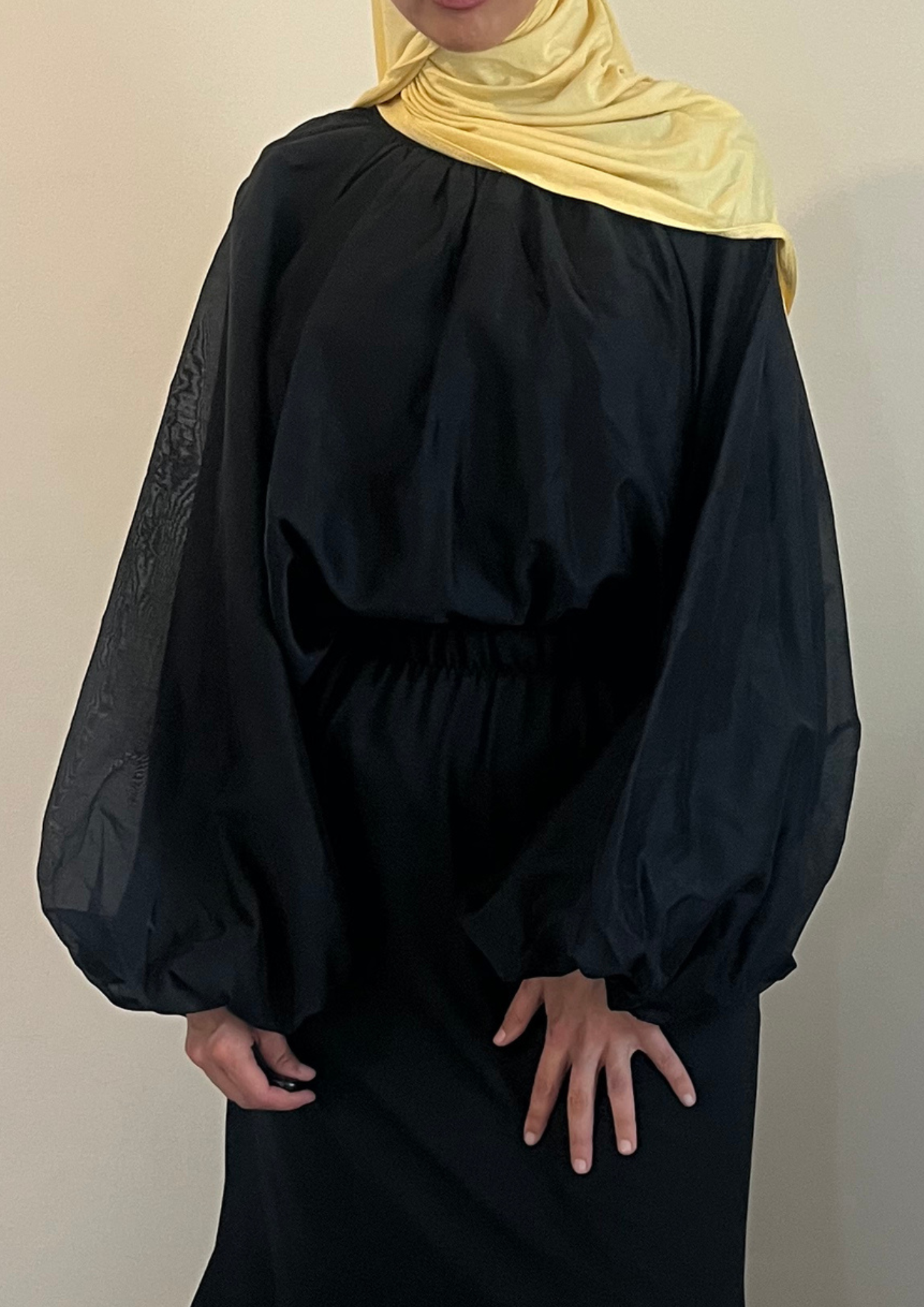 Chemise bouffante noir