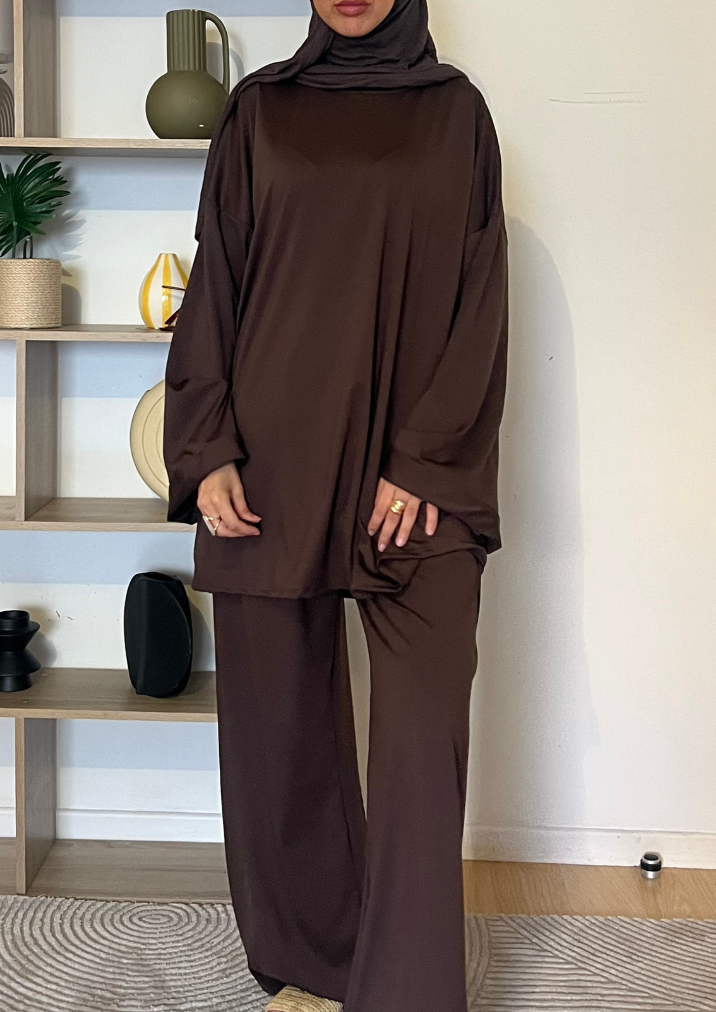Burkini simple complet marron
