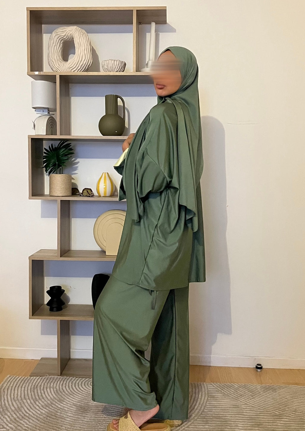 Burkini bicolore Vert brillant/Jaune