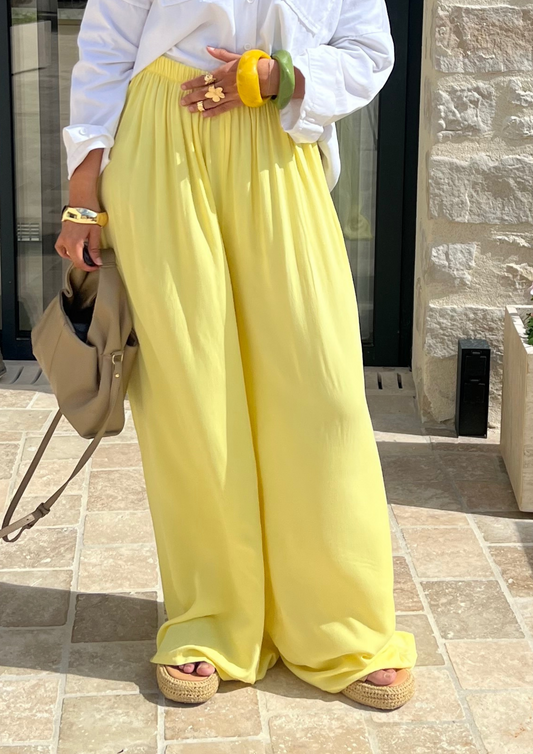 Pantalon large jaune