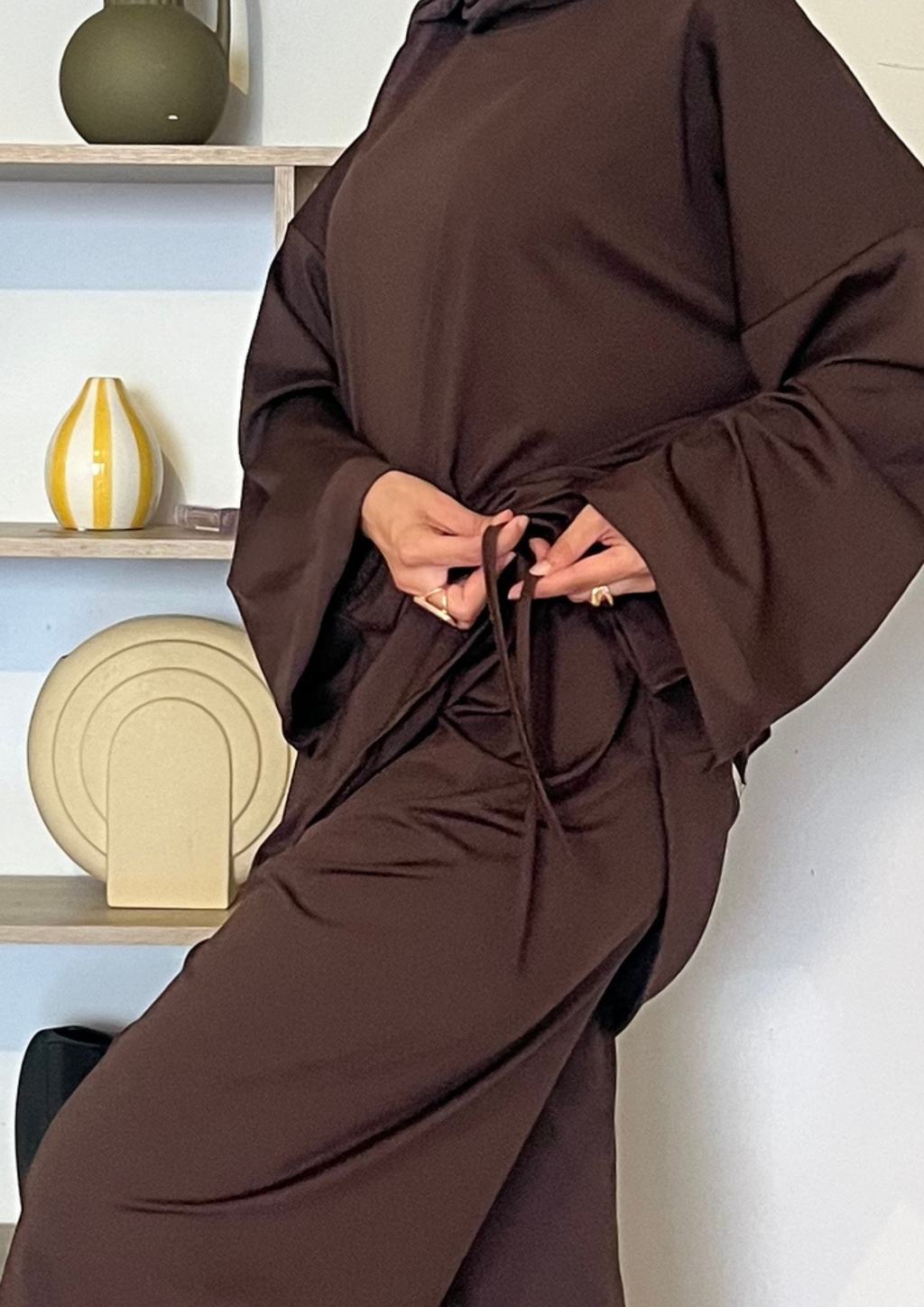 Burkini simple complet marron
