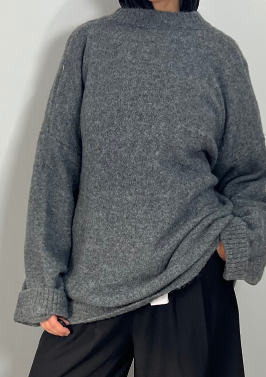 Pull en laine gris