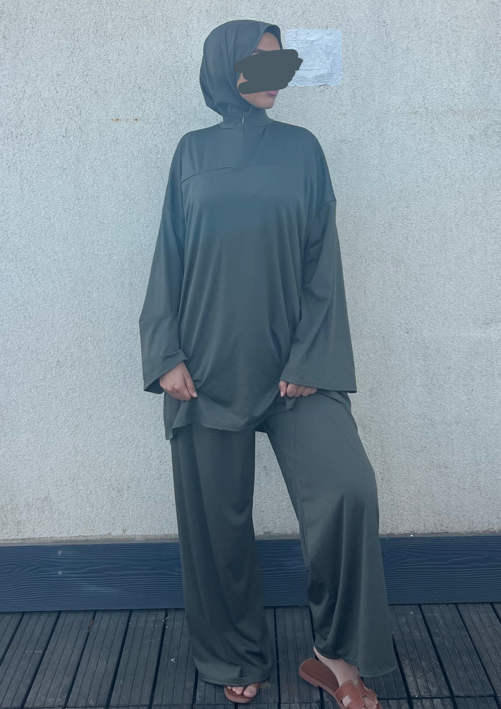 Burkini zip kaki