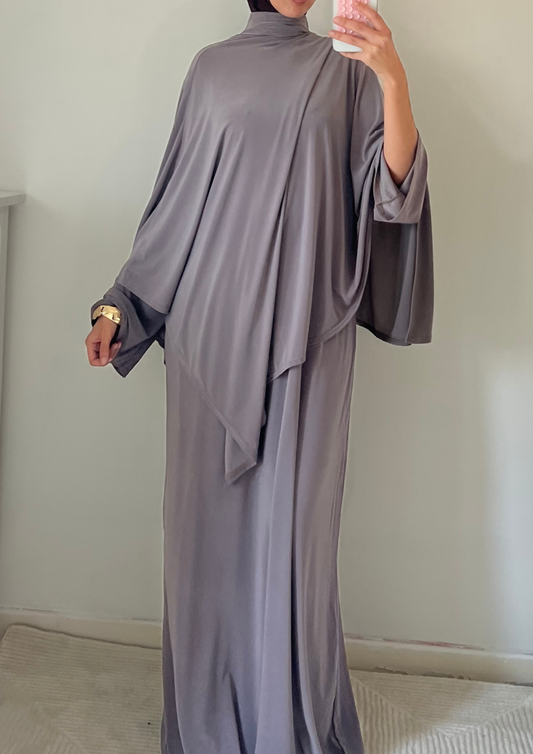 Robe cape taupe