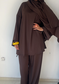 Burkini a zip complet marron