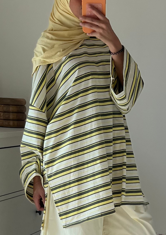 Haut Oversize rayure   Blanc
