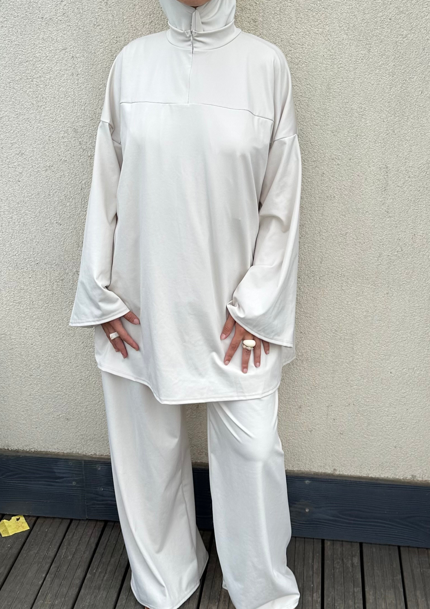 Burkini a zip complet Crème