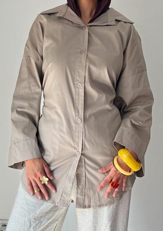 Chemise cintré beige