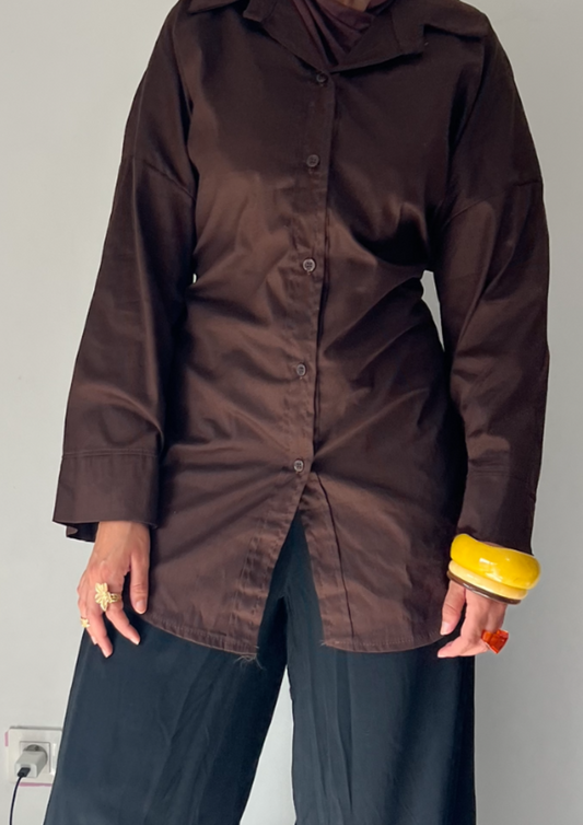 Chemise cintré marron
