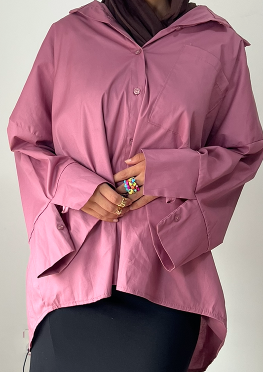 Chemise oversize mauve