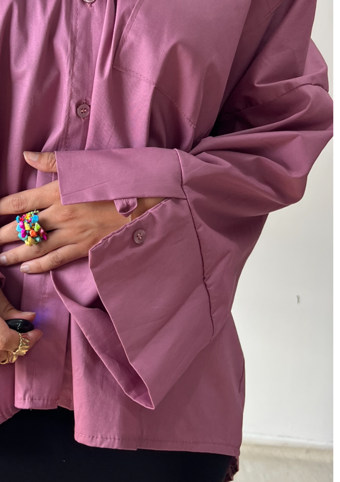 Chemise oversize mauve