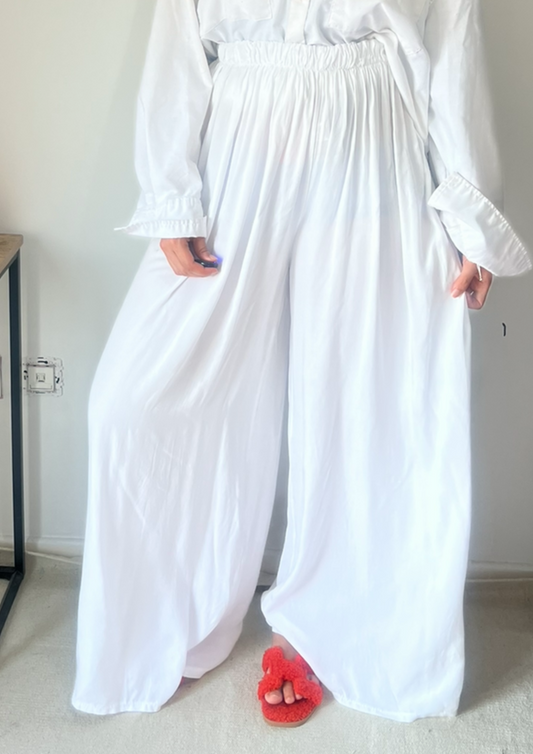 Pantalon large blanc