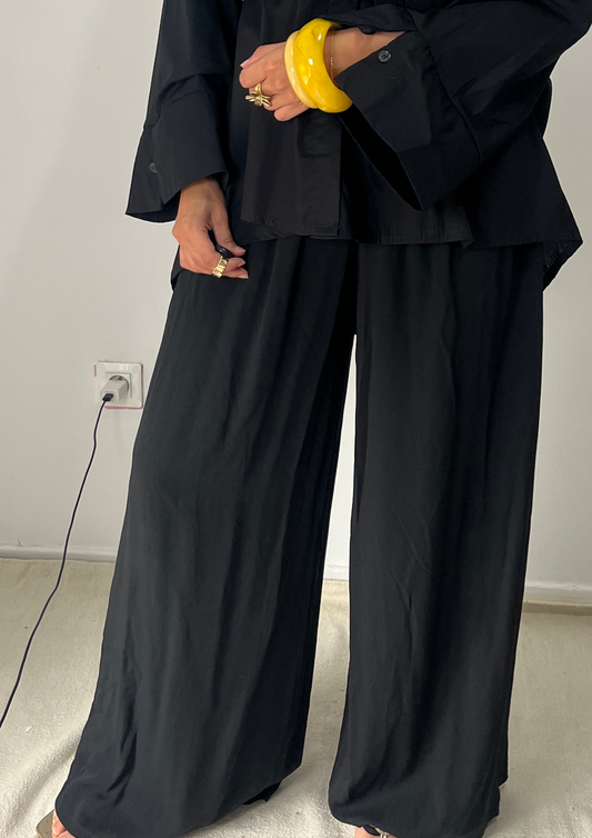 Pantalon large noir