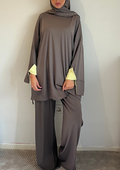 Burkini bicolore taupe