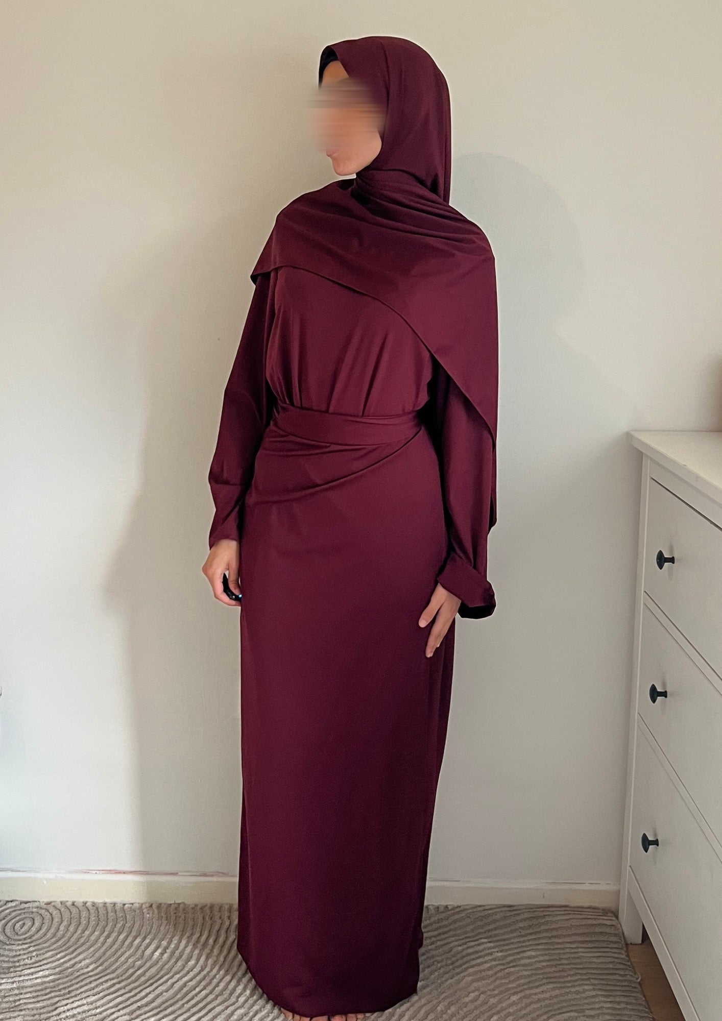 Burkini paréo bordeaux