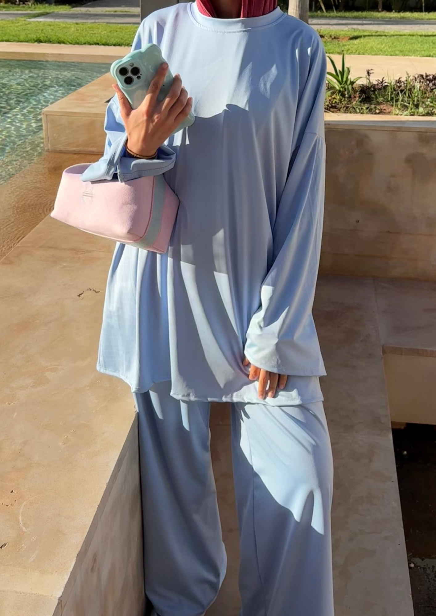 Burkini bleu clair